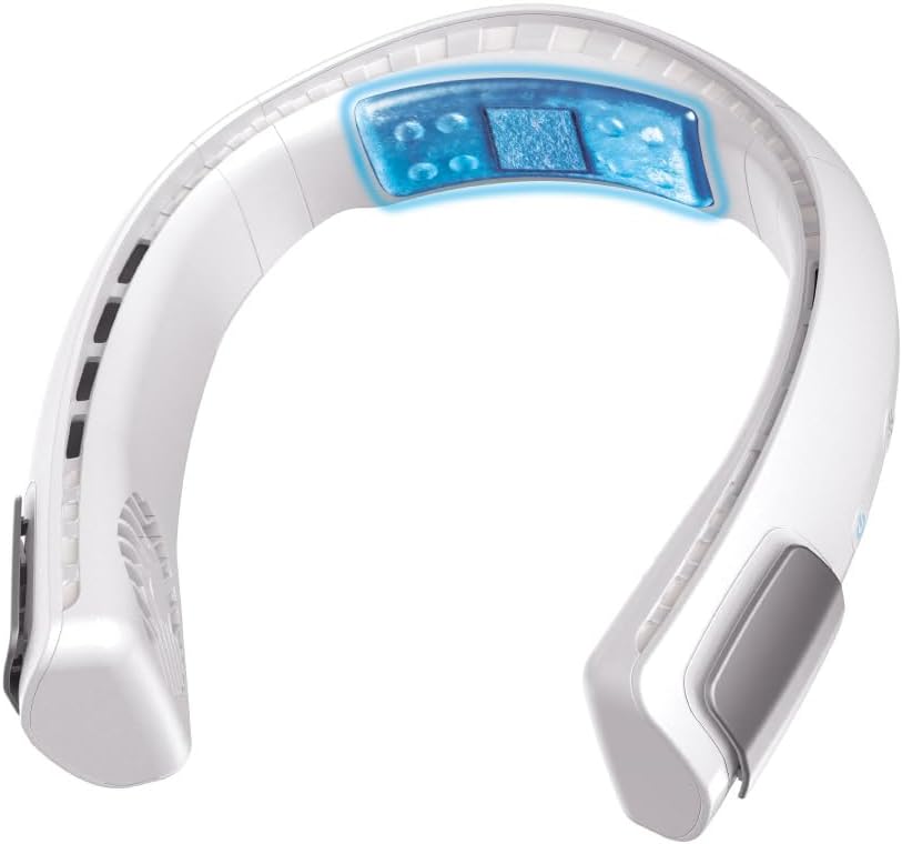 Personal Neck Fan, 3-Speed Rechargeable Cooling Device, Long-lasting, Lightweight Portable Neck Cooler
