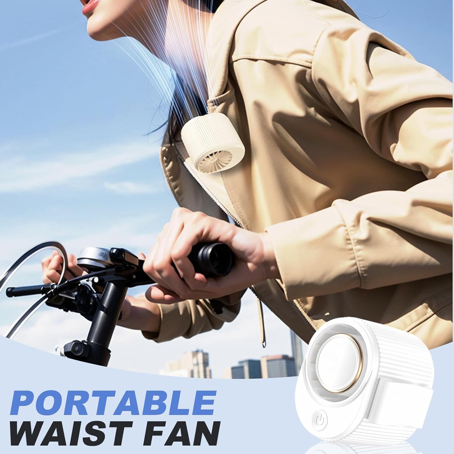 360° Rotatable Portable Mini Clip-on Fan,Mini USB Rechargeable 360° Rotatable Fan, 3-Speed Silent Mini Bladeless Fans for Shirt and Waist